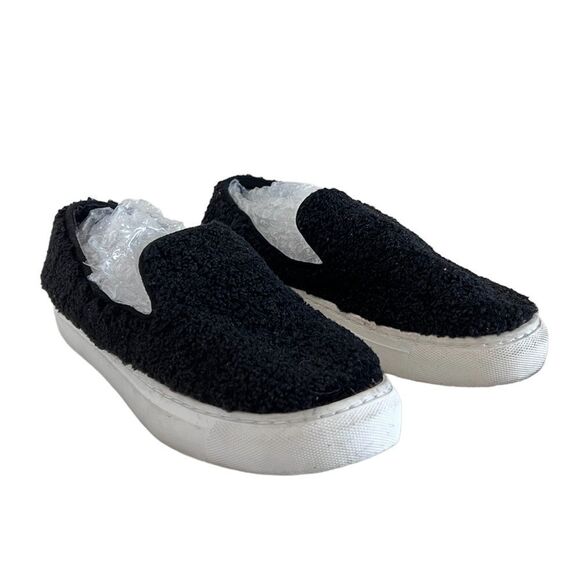 Steven New York Black Kimbel Faux Fur Shearling Slip on Women's Sneakers size 7. - Picture 2 of 10